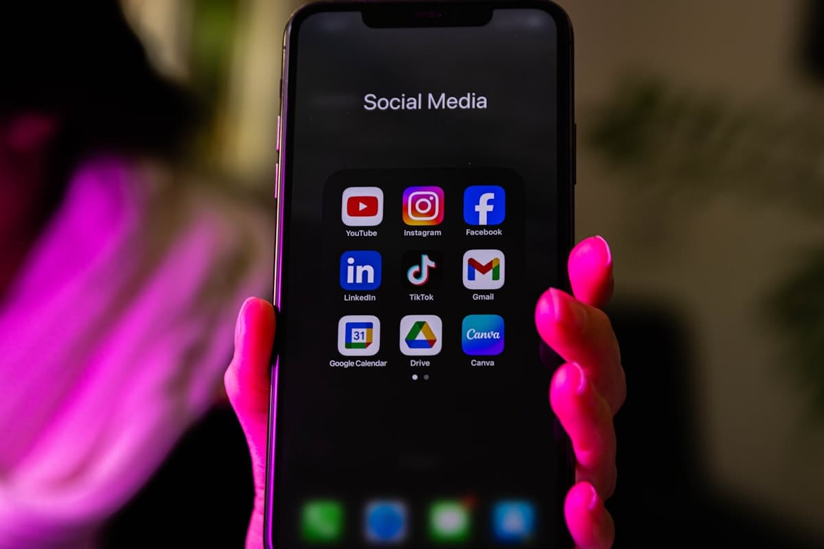 A smartphone home screen displaying a grid of colorful app icons